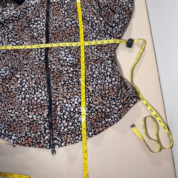 Free People Movement Run Wild Windbreaker Hooded Jacket Leopard Large Casual EUC - Picture 3 of 16